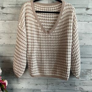 Super cute brown and white sweater!!